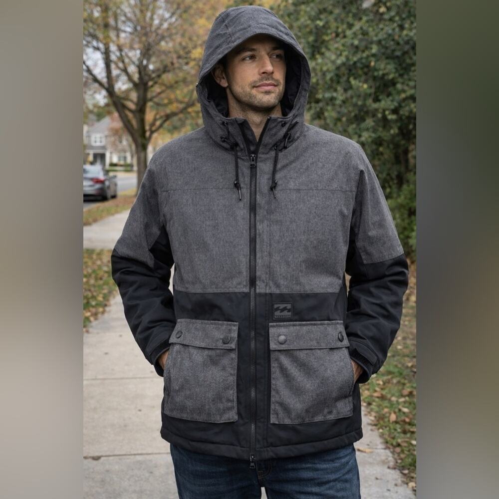 Billabong Two-Tone Gray and Black ski/snow jacket Men Large *see description